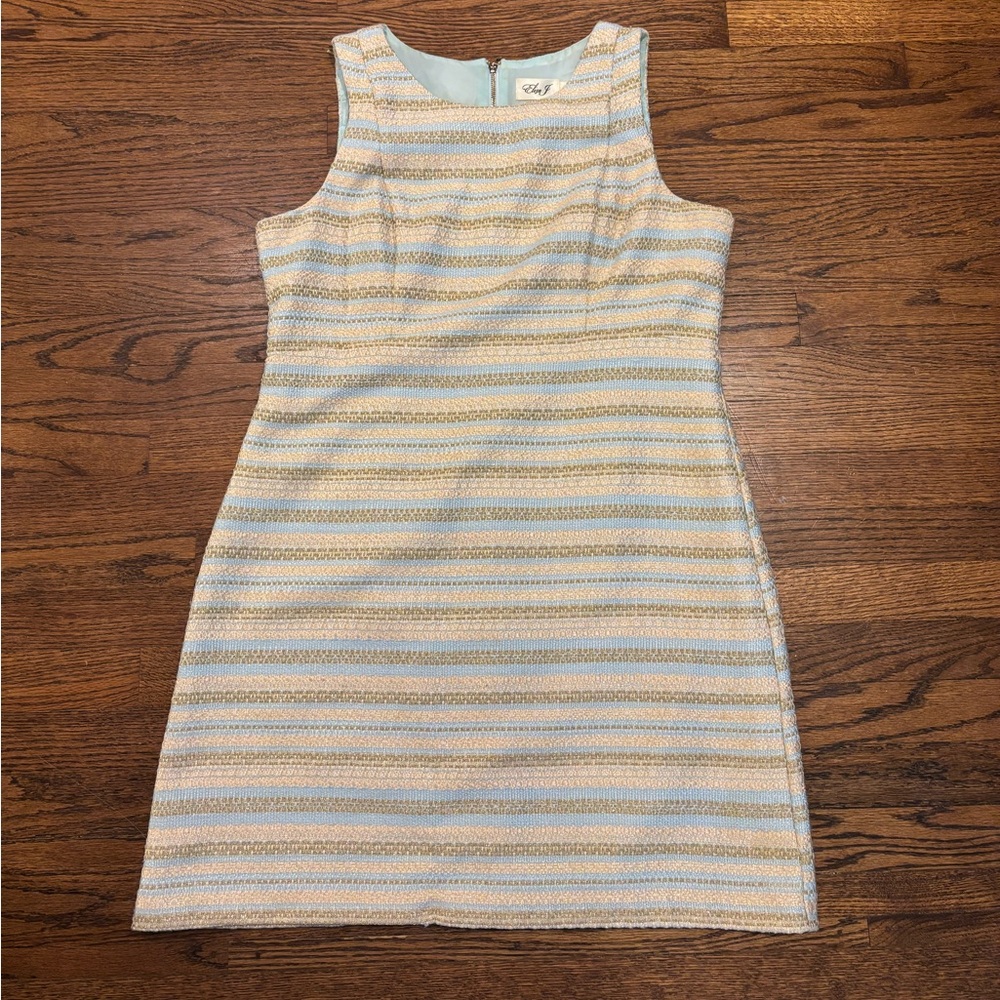 Eliza J Blue and Cream Striped Mini Dress